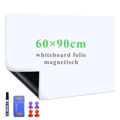 Afbeelding van Lyzzxi Magnetisch Whiteboard Folie, 60 * 90cm Zelfklevend Weekplanner Paper, Dry Erase Boards inclusief Marker en Wisser, Muursticker voor Gladde Oppervlakken op School, Kantoor, Thuis