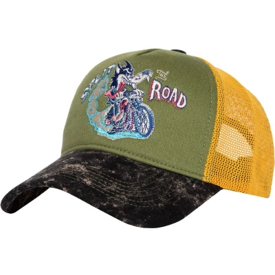 Afbeelding van King Kerosin Split The Road Vintage Trucker Cap groen zwart