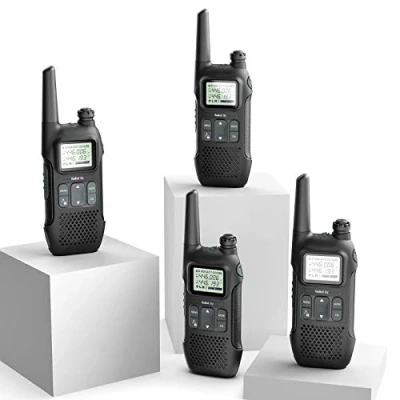 Afbeelding van Radioddity PR T1 PMR446 walkietalkie set met lcd display, 4 km bereik, 16 kanalen licentievrij oplaadbare batterij headset voor avontuur