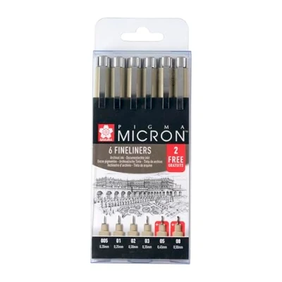 Afbeelding van Sakura Pigma Micron fineliners 4 + 2 gratis
