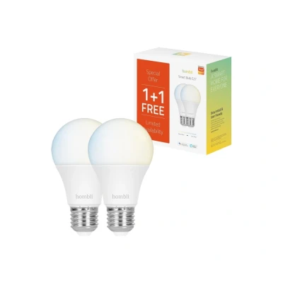 Afbeelding van Hombli Smart Ledlamp Peer E27 800 lm CCT 1+1 Gratis