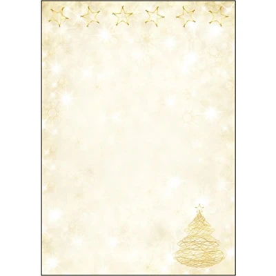 Afbeelding van !Kerstpapier Sigel A4 90grs gouden kerstboom 100 vel