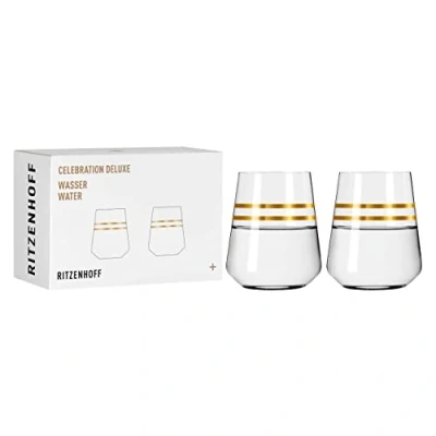 Afbeelding van waterglas 400 ml Serie Celebration Deluxe Set nr. 3 2 stuks met echt goud Made in Germany