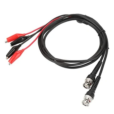 Afbeelding van BNC meetsnoeren, 2 stuks P1011 Q9 oscilloscoop sondekabel naar dubbele krokodillenklem 108 cm