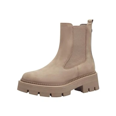 Afbeelding van Tamaris Enkellaarsjes met plateauzool, Dames, Maat: 40, Camel Schoenen