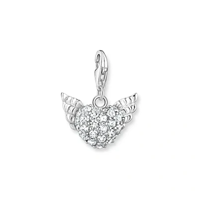Afbeelding van Thomas Sabo 0626 051 14 Bedel voor dames, hartvormige hanger met een fijne pavé, witte zirkonia, versierd 925 sterling zilver