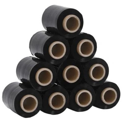 Afbeelding van vidaXL Stretchfolies 10 stuks zwart 23 µm cm x 150 m