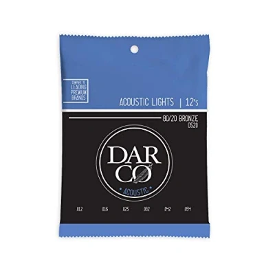 Afbeelding van Darco Acoustic D520 Lights 80/20 Bronze 12 54 snaren set voor westerngitaar