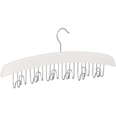 Afbeelding van Relaxdays 2x riemhanger hout wit stropdashouder riemhouder riemenhanger set
