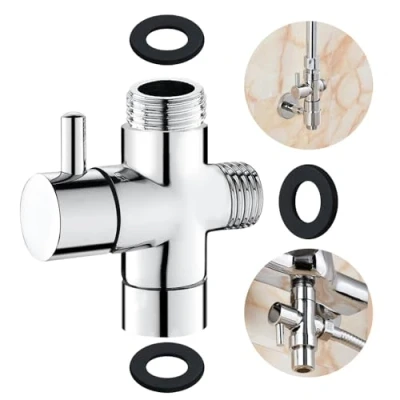 Afbeelding van Rusee 3 weg massief messing omstelventiel, G 1/2&quot; (20 mm), omschakelkraan voor het douchesysteem, chroom gepolijst