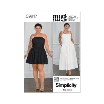 Afbeelding van SIMPLICITY Naaipatroon SS9917Y5 Misses&#039; jurken en riem van Mimi G Style Y5 (18 20 22 24 26)