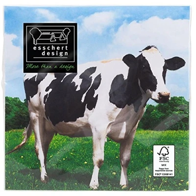 Afbeelding van 20x Boerderij thema servetten met koeien print 33 x cm Feestservetten