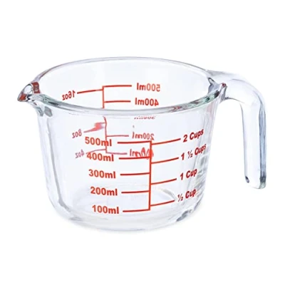 Afbeelding van Relaxdays maatbeker 500 ml glas litermaat hittebestendig maatkan transparant