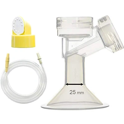 Afbeelding van Maymom Melkpompset compatibel met Medela swing melkpomp. Bevat borstkap, ventielkop, ventielmembraan en slang pomp (borstkap 25 mm; diameter 21 23 mm)