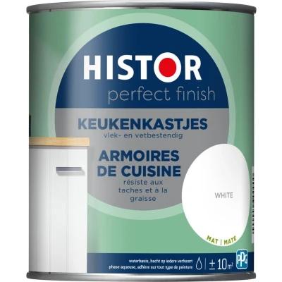 Afbeelding van histor perfect finish keukenkastjes mat wit 0.75 ltr