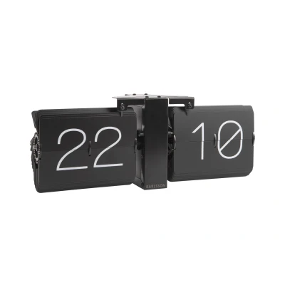 Afbeelding van Karlsson Flip Klok No Case Wandklok Staande Rechthoek Total Black 36x8,5x14cm