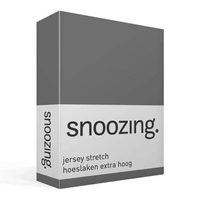 Afbeelding van Snoozing Jersey Stretch Hoeslaken Extra Hoog Eenpersoons 70/80x200/220 cm Antraciet