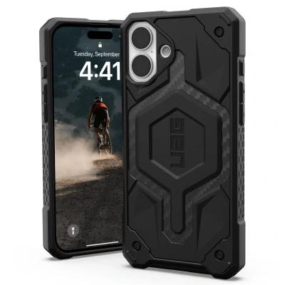 Afbeelding van Apple iPhone 16 Plus MagSafe Hoesje Kunststof UAG Hardcase/Backcover Zwart Telefoonhoesje Shockproof/Valbescherming