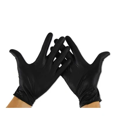 Afbeelding van KMINA Nitril Handschoenen L (x2 Packs 100 units), Wegwerphandschoenen, Zwart, Wegwerp Latex Vrij, Nitril, Nitrile Gloves, Zwart (LATEX VRIJ).