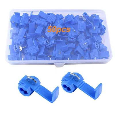 Afbeelding van QitinDasen 50Pcs Premium Scotch Lock Draadconnectoren, Elektrische Draad Splitterconnectoren, Quick Connector Aftakconnector, voor Kabeldoorsnede 1.0 2.5mm² / 18 14 AWG (Blauw)