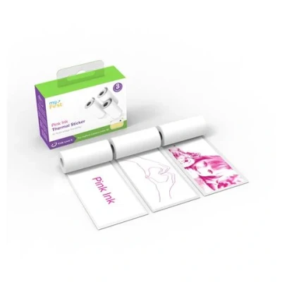 Afbeelding van myFirst Camera Insta 2 en Wi navulling Thermal Sticker Roze inkt op wit papier