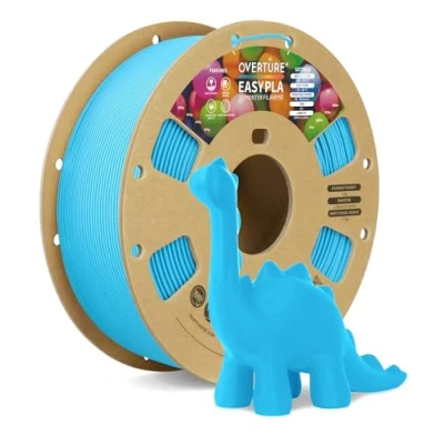 Afbeelding van OVERTURE EASY PLA filament 1,75 mm, 3D printerfilament 1 kg (2,2 lbs), maatnauwkeurigheid +/ 0,02 mm (Easy Sky Blue)