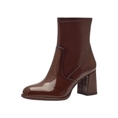Afbeelding van Tamaris Korte laarzen, Dames, Maat: 40, Brown patent Kunststof