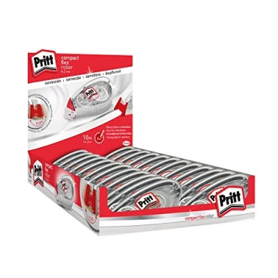 Afbeelding van Pritt Roller Compact Flex Correctieroller voor het afdekken van fouten, correctieprijen en gedrukte tekst, veelzijdige witte corrector zinnen letters, 24 x (4,2 mm 10 m)