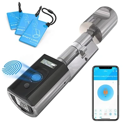 Afbeelding van WELOCK Vingerafdruk deuropener, deurslot, vingerafdruk, slot, slotcilinder, elektronische cilinder, IP65, met RFID kaart, Bluetooth wifi verbinding voor 50 100 mm deuren