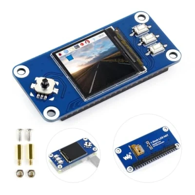 Afbeelding van Waveshare Raspberry Pi 1.3inch IPS LCD Display HAT, 240x240 Pixels with embedded controller, communicating via SPI interface