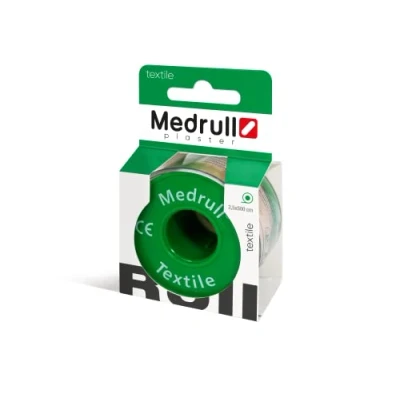 Afbeelding van Medrull Fixeerpleister TEXTIL 5 m x 2,5 cm Hypoallergene hechtpleister met sterke kleefkracht in karton