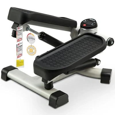 Afbeelding van SportPlus 2 in 1 mini stepper met gepatenteerde omschakeltechniek, swing en op afstepper één apparaat, tot 100 kg, slijtvaste hydraulische cilinder