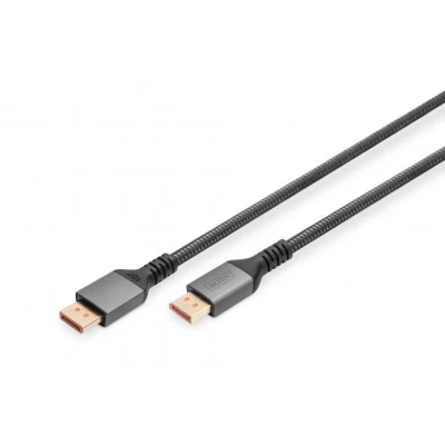 Afbeelding van DIGITUS Displayport aansluitkabel 2.1 16k/60Hz 8k/120 Hz 4k/240Hz UHD VESA UHBR20 HDR, HDR10, HDCP 1m Zwart compatibel met gaming monitor &amp; grafische kaart