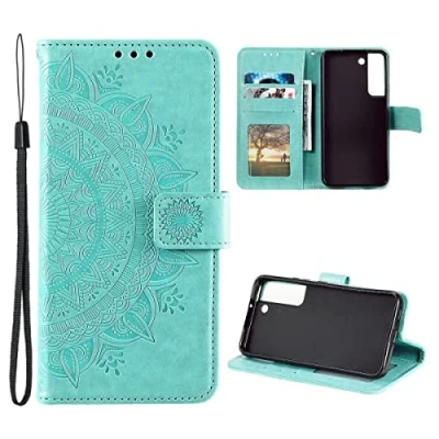 Afbeelding van CoverKingz Mobiele Telefoon Case voor Samsung Galaxy S22+ (Plus) Telefoonhoesje met Kaartsleuf Cover Inklapbare beschermhoes in Mandala Groen