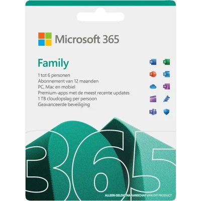 Afbeelding van Microsoft Office 365 Family NL Abonnement 1 jaar