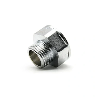 Afbeelding van DOJA Barcelona M F verloopmof 1/2 naar 3/4 adapter Buisreducties Verchroomd Messing Douchekraanaansluiting, doucheslang, douchekop met slang, wasmachineafvoer, tuinkraan