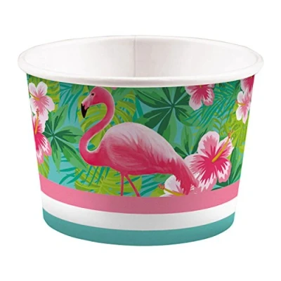 Afbeelding van Snack ijsbakjes Flamingo Paradise 8 stuks