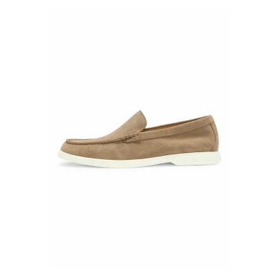 Afbeelding van BOSS Sienne Instappers beige, Heren, Maat: 44, Beige Leer