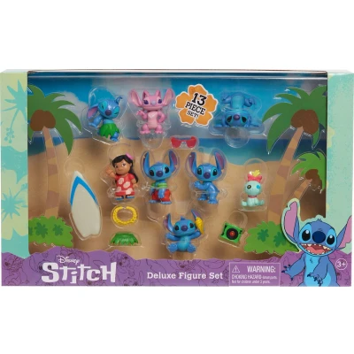 Afbeelding van Stitch Deluxe Disney Lilo figurenset, set met 13 figuren, verzamelfiguren 5 cm hoog, imitatiespellen, speelgoed voor kinderen vanaf 3 jaar Just Play