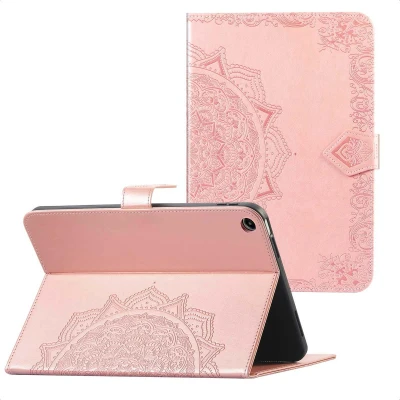 Afbeelding van Samsung Galaxy Tab A9 Plus Hoes: imoshion Mandala Tablet Bookcase Rose Gold Kunstleder Hoezen