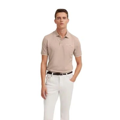 Afbeelding van bugatti Poloshirt voor heren, borstzak, korte mouwen, moderne pasvorm, 60 taupe, S