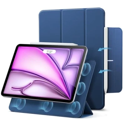 Afbeelding van ESR beschermhoes voor iPad Air 13 inch M2 2024, Pro 12,9 (2022/2021/2020), magnetische met trifold houder, magneetsluiting, houder Pencil Pro/Pencil USB C, automatische