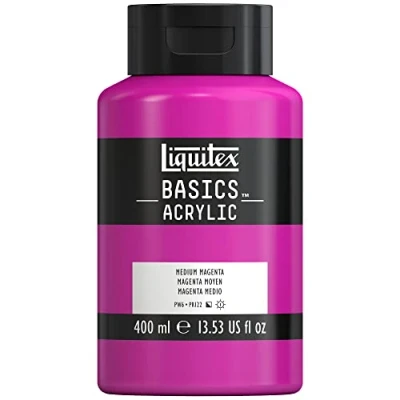 Afbeelding van Liquitex Basics 8870321 Monopigmenteerde acrylverf, kunstenaarspigmenten, lichtecht, gemiddelde viscositeit, archiefkwaliteit, zijdeglanzende afwerking, 400ml Medium Magenta