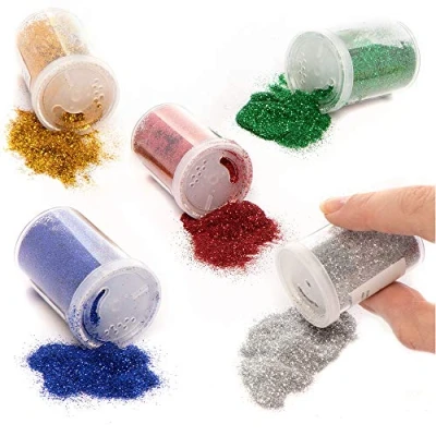 Afbeelding van Baker Ross glitterstrooier voor kinderen Kerstmis knutselwerk en decoraties (5 stuks)