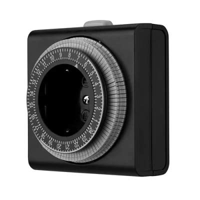 Afbeelding van REV Mechanische tijdschakelklok voor stopcontact 24 uur formaat, 96 tijden van 15 minuten analoge timer antraciet elektrische apparaten zoals lampen, broodroosters, koffiezetapparaten etc.