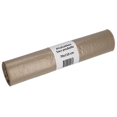 Afbeelding van 10x Afvalzak Cleaninq 70x110cm LDPE recycled T50 120L transparant
