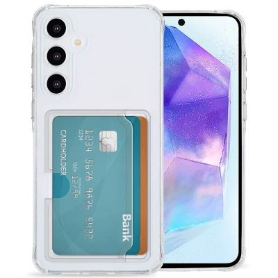 Afbeelding van Samsung Galaxy A55 Hoesje Met pashouder Siliconen en TPU (zacht) imoshion Softcase/Backcover Transparant Telefoonhoesje