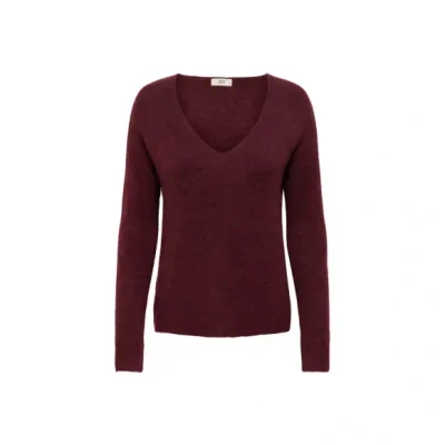 Afbeelding van JdY Jdyelanora L/S V hals trui. KNT Noos, Cabernet, XS