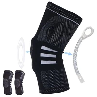 Afbeelding van Kniebraces voor Dames Heren Knieondersteuning Gecomprimeerde met Patella Gel Pads Veer Zijstabilisatoren Meniscus hardlopen Traan Artritis Gewrichtspijn Verlichting L