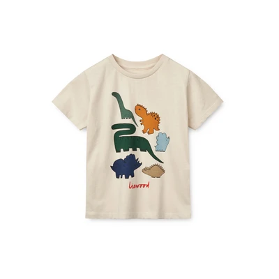 Afbeelding van Liewood APIA Placement Shortsleeve Unisex Tshirt print voor kinderen, Maat: 128, Sandy